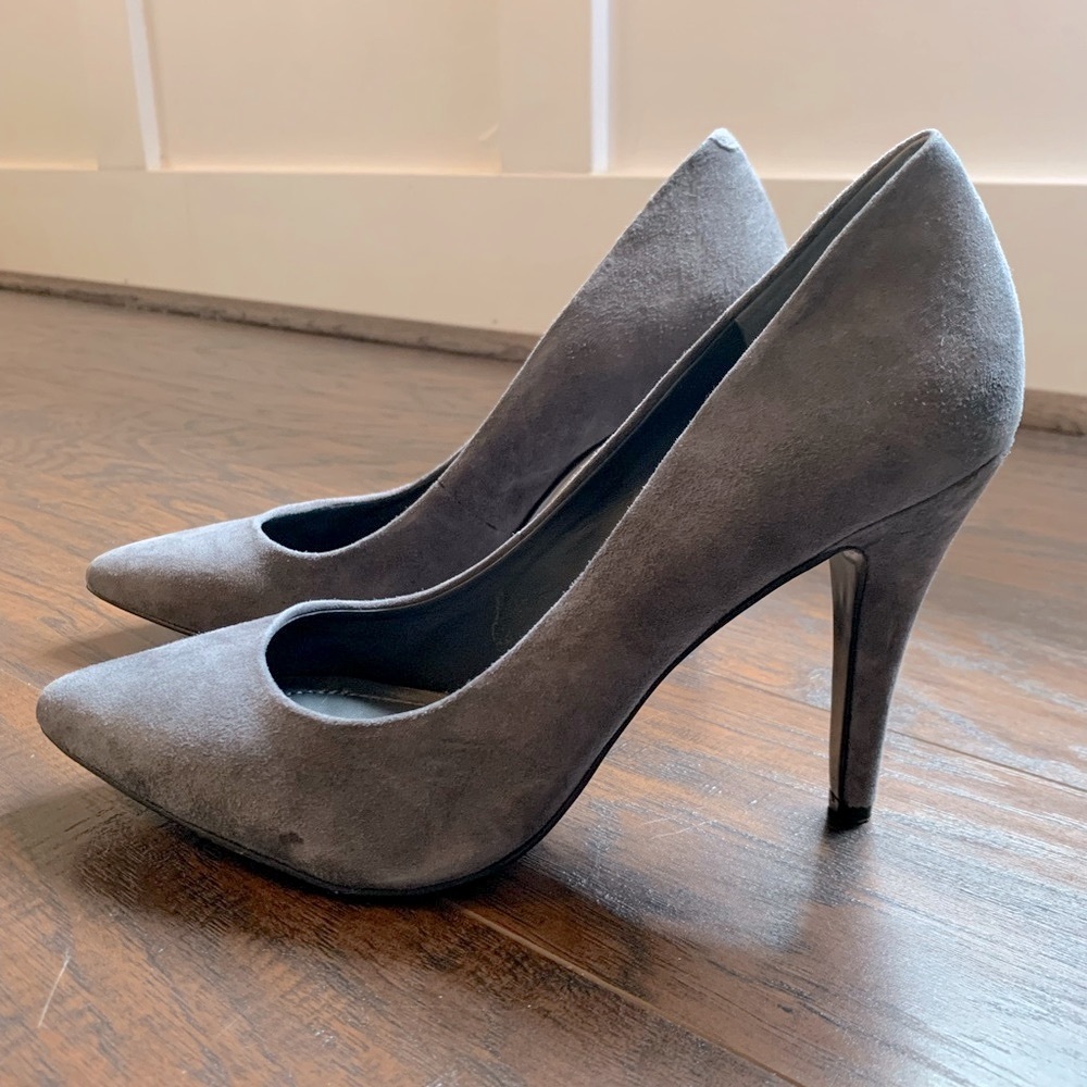 BCBGeneration Grey Suede Heels